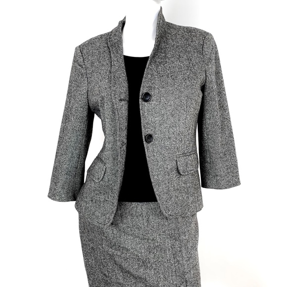 French Connection Gray Wool Tweed Blazer Jacket - Picture 2 of 5